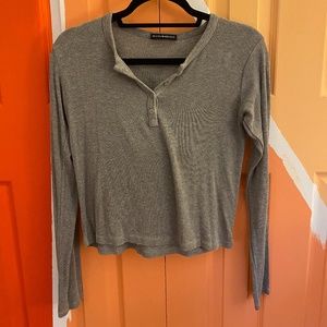 Brandy Melville Gray Long Sleeve Shirt